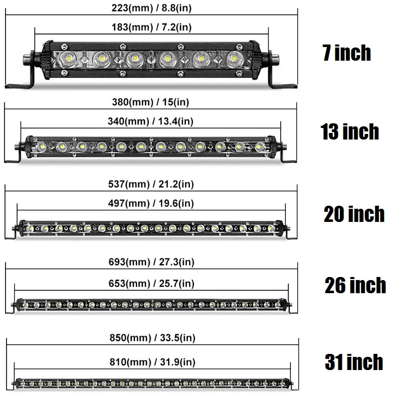 18w 7inch Slim Single Row Spot Flood Beam Mini LED Work Light Bar For ATV SUV 4WD Motorcycle Automobile Headlights Car-Styling