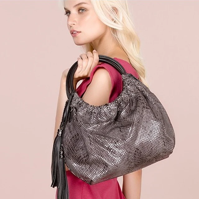 AMELIE GALANTI женские сумки из блестящей ткани Half-Moon сумки через плечо мягкие модные женские сумки с кисточками внутренние карманы