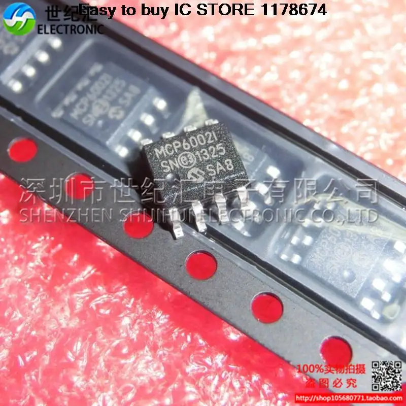 SMD chip dual channel operational amplifier 1.8V 1MHz MCP6002 I/SN SOP8amplifier repeater