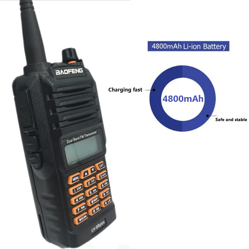 BAOFENG UV-9R PLUS 10 Вт Высокая мощность Водонепроницаемая рация UHF VHF 4800 мАч морской CB Ham Радио Рыбалка КВ трансивер UV 9R