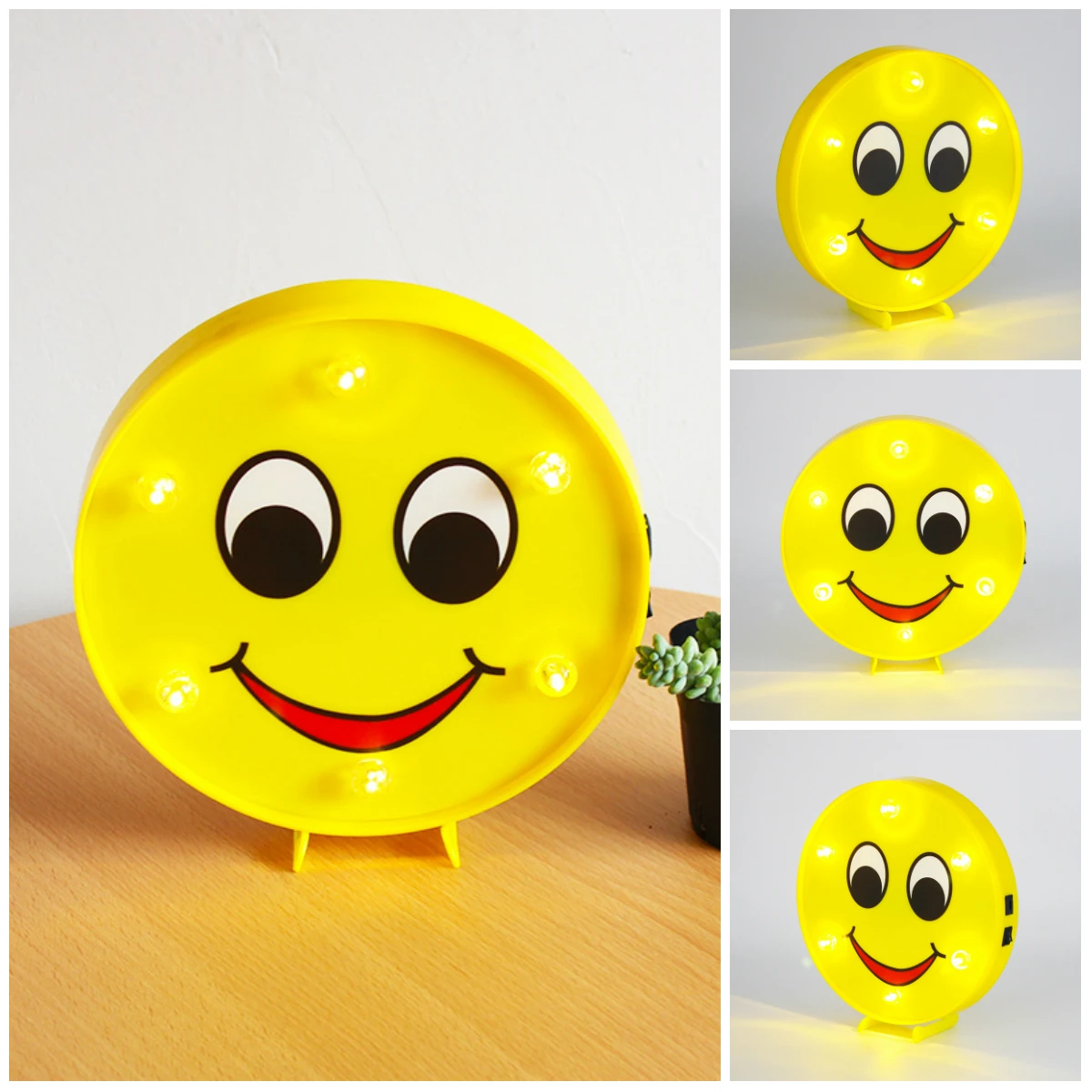 

INS Popular emoji Smile face 3D night light Gift for Boys Girls Holiday Party Wedding Decorative Home Desk Lamp IY304130