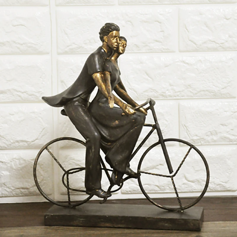 

American country retro lovers characters Valentine Gift European antique copper ornaments creative figures bike lovers