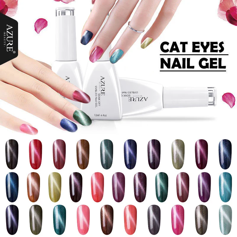 Special Offer for  Azure Beauty 3D Cat Eyes Chameleon UV LED Gel Nail Gel Polish Soak Off Magnetic Nail Polish Pick An