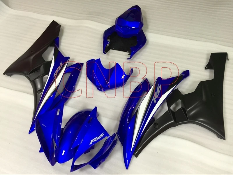 Abs обтекатель YZF600 R6 2006-2007 черно-голубые Обтекатели для YAMAHA YZFR6 2006 Пластиковые обтекатели YZF R6 2007 без краски