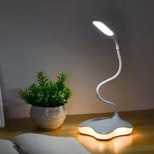 Креативный светильник с ночным светом, Светодиодный настольный светильник, защищающий глаза, настольная лампа, перезаряжаеый ночник с разъемом USB, светло-голубой, светло-желтый свет