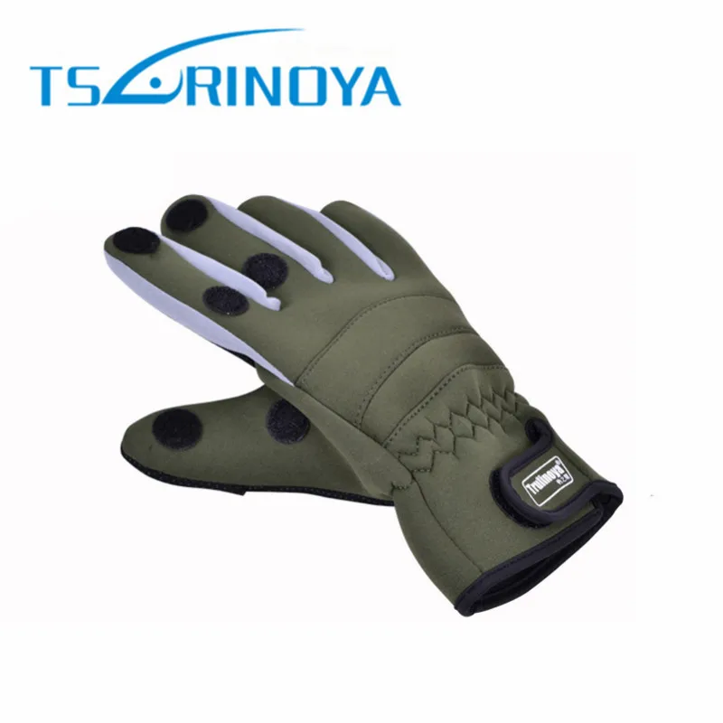 TSURINOYA 1 пара неопреновые дышащие зимние теплые рыболовные перчатки с закрытыми