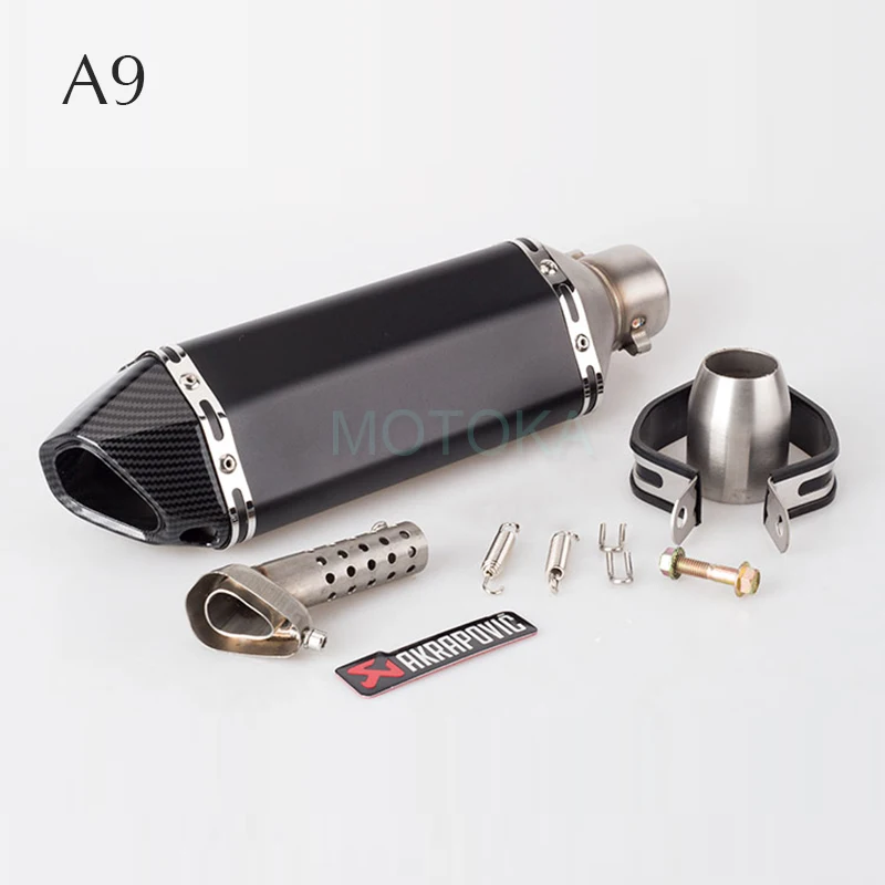 Left/Right Universal Motorcycle Akrapovic Exhaust Pipe Scooter Dirt Pit Bike Motocross KTM 51mm Escape Stainless Steel Slip-on