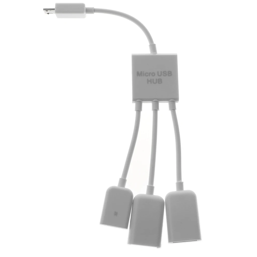 Micro USB Hub OTG Host Cable , 3 in 1 Micro USB Male to Female 1x Micro USB +2x USB 2.0 OTG Extension Adapter for Phone Tablet