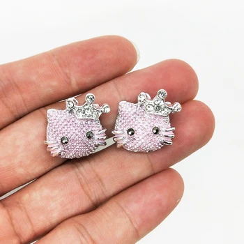 

10pcs jewelry Rhinestone Charms for Jewelry Metal Cat Pendant For Women DIY necklace Cat Charms Making Bracelet Handmade YZ384