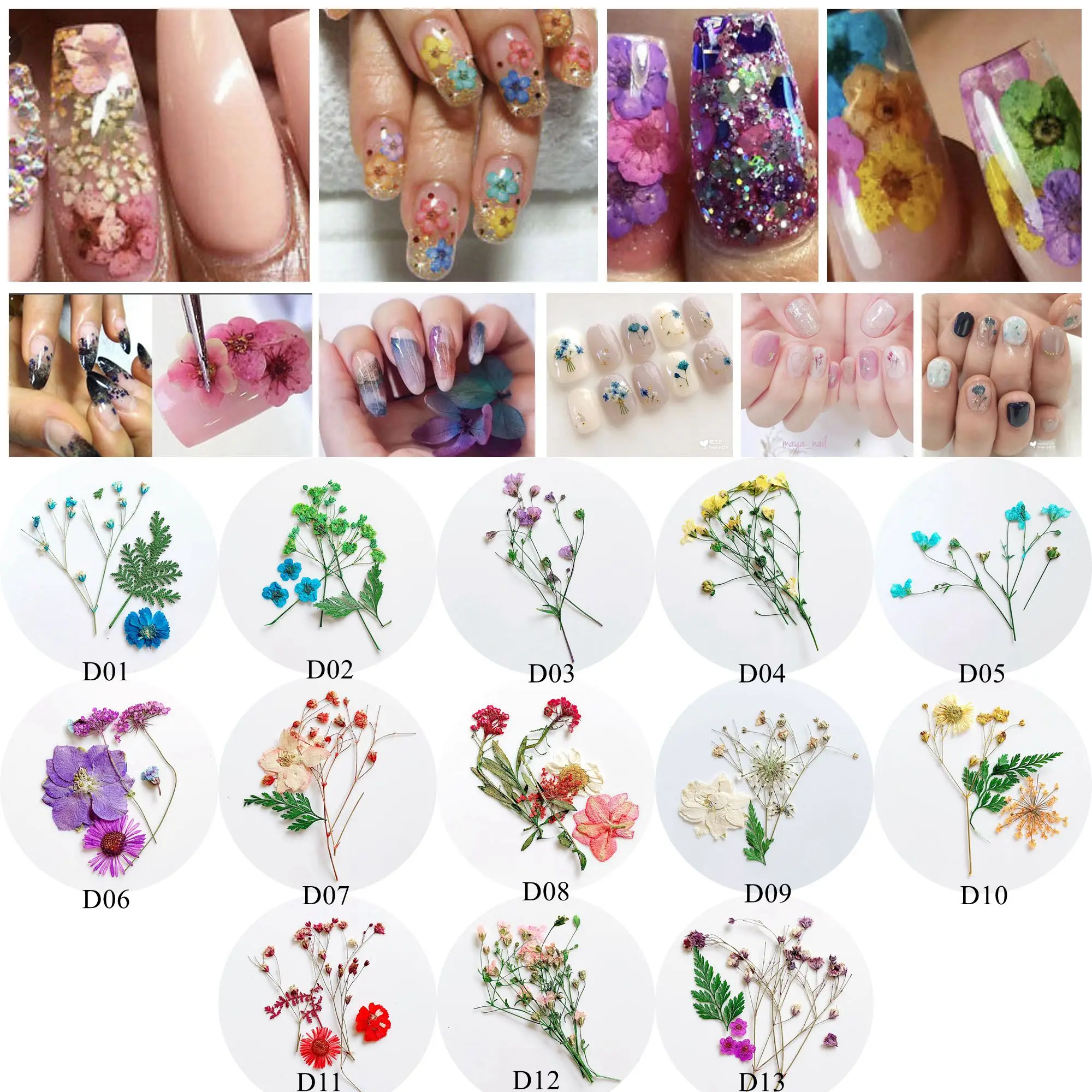 

1Bag Nail art Dry flower Decoration Nail Art Deco Dry Flower