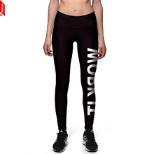 

VTDEX Black Women GYM Leggings Letters Pattern Sports Fitness Pants Digital Print Breathable Workout Stretch Pants