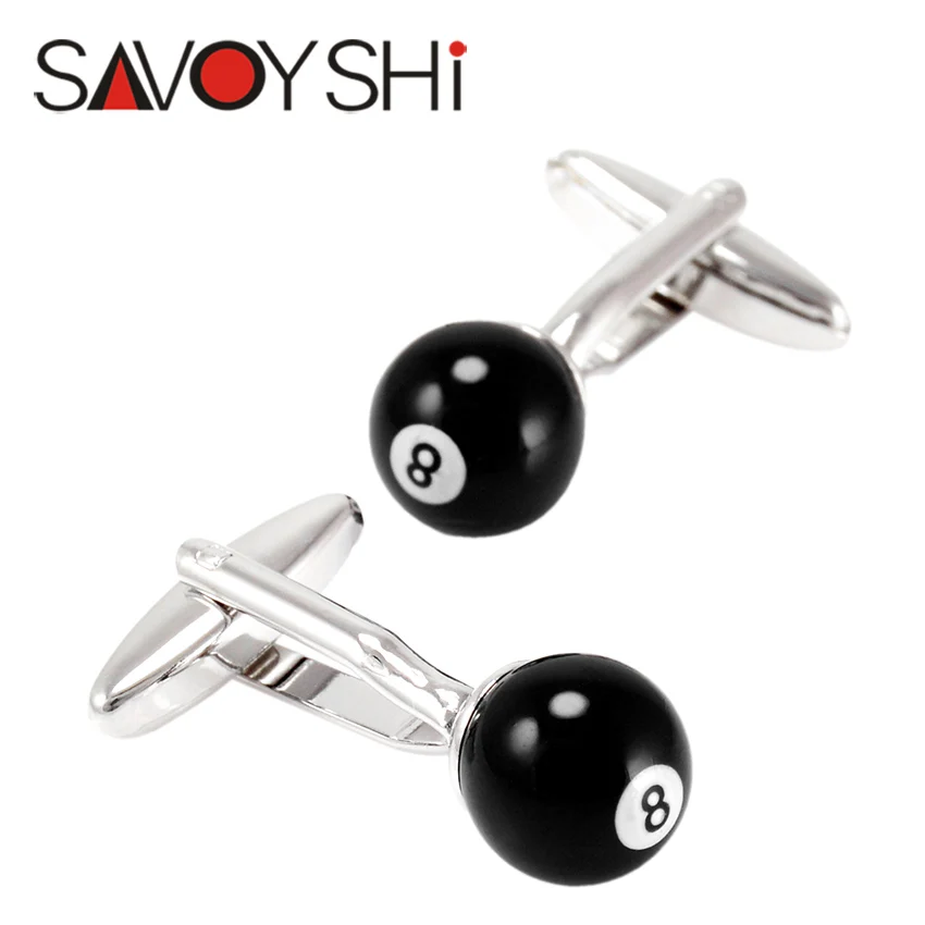 

Novelty Billiards Cufflinks for Mens Shirt Cuff Accessories Fashion Black Ball Cufflinks Party Gift SAVOYSHI Brand Jewelry
