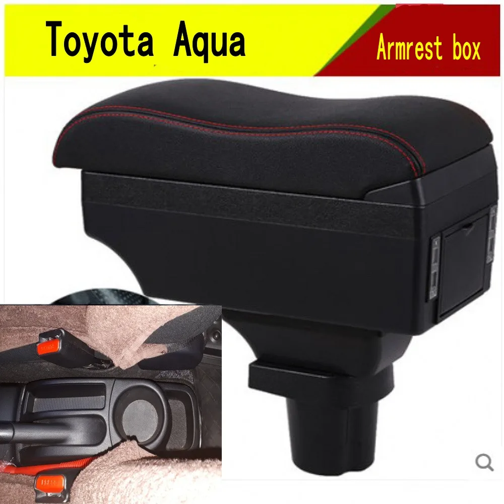 For Toyota Aqua Armrest Box Central Store Content Box Cup Holder ...