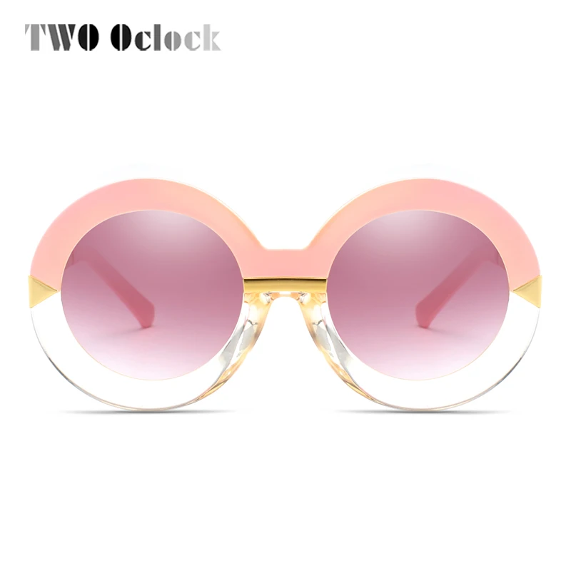 

TWO Oclock Sunglass Women Luxury Vintage Round Sunglasses For Women Brand Design Arrow Sun Glasses Pink Oculos De Sol X58005