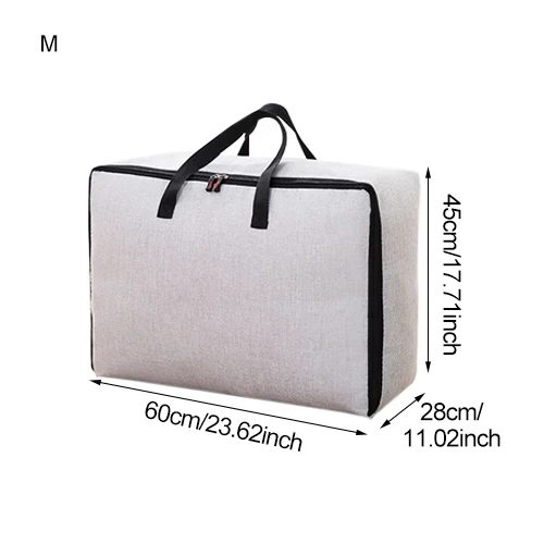BAKINGCHEF, Портативная сумка для хранения одеяла, для путешествий, домашний гардероб, одежда, постельные принадлежности, одеяло, подушка, контейнер, компактный органайзер - Цвет: Light grey M