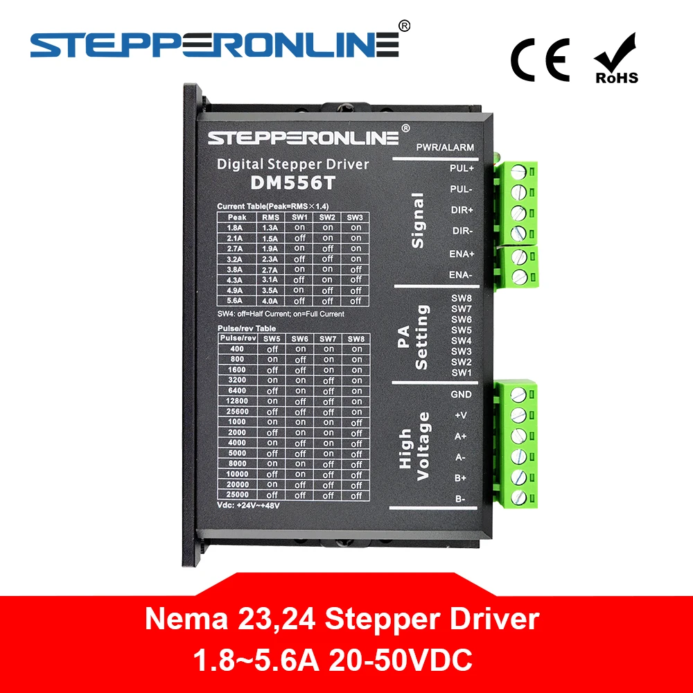 Цифровой шаговый Драйвер 1 8 ~ 5.6A 20 50VDC для шагового двигателя Nema 23 24 34|Драйвер
