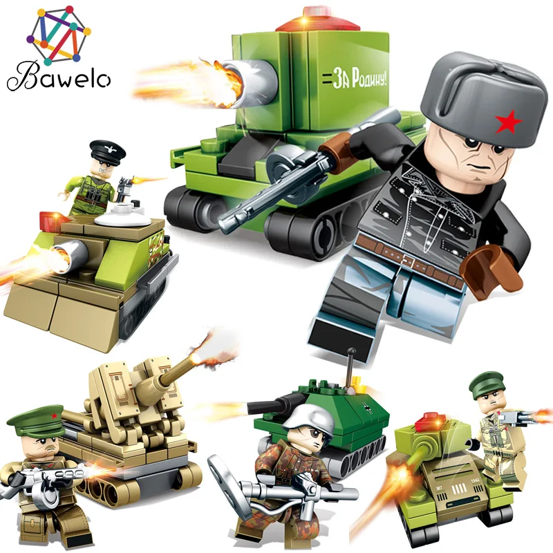 

DIY Military Solider MiNi Block Compatible with Legoed Tank/ Army/Soldier/Armored Troops For Kids Children Figure EducationToys