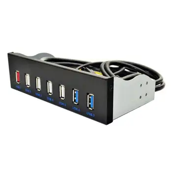

5.25 inch 7 Ports HUB Front Panel 19 Pin to 2 USB 3.0+4 USB 2.0+BC1.2 Optical Drive Fast Quick Changer Connector for PC Desktop