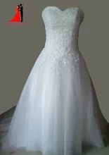 Sweetheart Ball Gown Wedding Dresses Vestido De Noiva Tulle With Lace Appliques Plus Size Bridal Gown Bow Robe de mariee