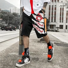 Новые модные летние мужские уличные повседневные шорты с принтом хип-хоп танцевальные шорты перевозка брюк LBZ47