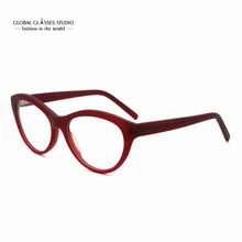 Итальянский дизайн стильный и удобный Красный ацетат женские очки H1224