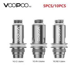 5 шт./10 шт. оригинальная сменная катушка VOOPOO YC с 0.6ohm/1.6ohm/1.2ohm Головка Катушки для Voopoo FINIC Kit Vape испаритель