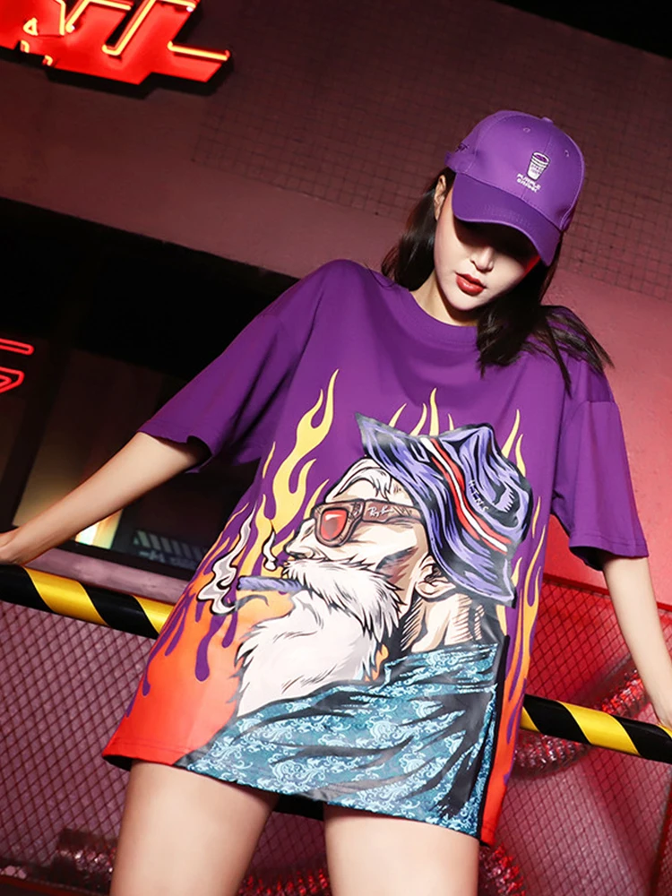 Flame Cool женские футболки для хип хопа мужские хлопковые с круглым вырезом и