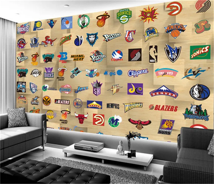 Индивидуальная баскетбольная спортивная фреска, 3d настенная Фреска для гостиной, ТВ, фоновые обои, 3d настенная фотофреска, фреска