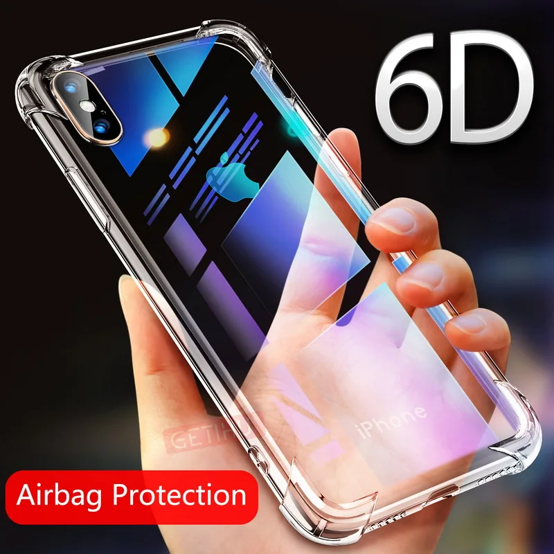 

Soft Phone Case For iPhone X XS XR XS Max 8 7 6 6S Plus Luxury Shockproof Bumper Transparent Case Silicone Protection Back Cover