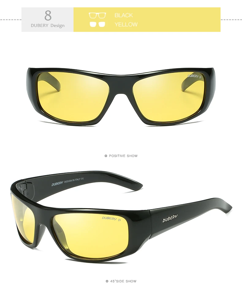 DUBERY брендовые Дизайнерские мужские солнцезащитные очки поляризационные водительские очки винтажные рыболовные солнцезащитные очки oculos masculino zonnebril dames - Цвет линз: 8