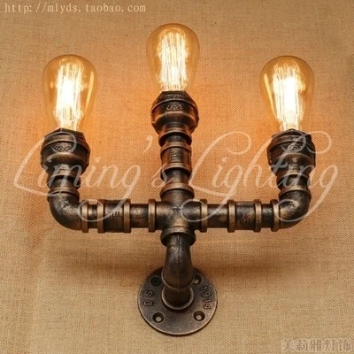

Nordic Loft Style Retro Water Pipe Lamp Industrial Vintage Wall Light Fixtures For Edison Wall Sconce Indoor Lighting
