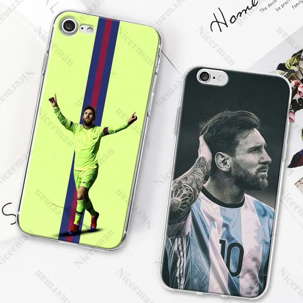 Barcelona Messi cubierta suave de la caja del teléfono de silicona TPU Coque para Apple iPhone 7 6 6 s Plus SE 5S X XR XS MAX