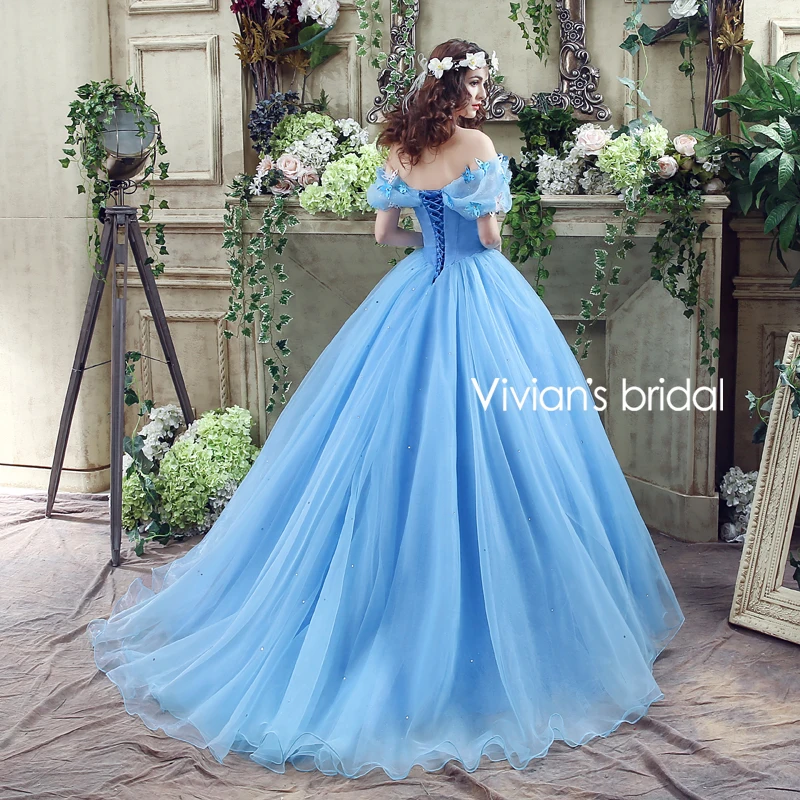 Vivian S Bridal New Movie Deluxe Cinderella Wedding Dresses Vivian S Bridal New Movie Deluxe Cinderella Wedding Dresses Blue Ball Gown Dress 26240 In From