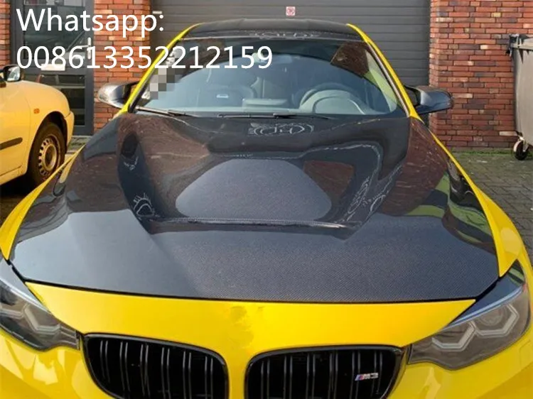 M4 GTS both side carbon fiber hood cover fit for F80 F84 M4 M3 to GTS style Bonnet (15)