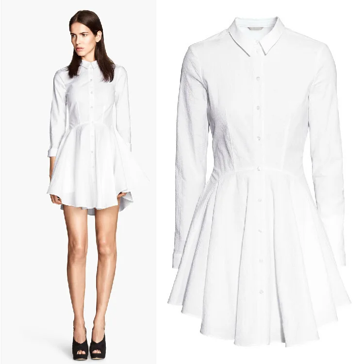 ladies white long sleeve dress