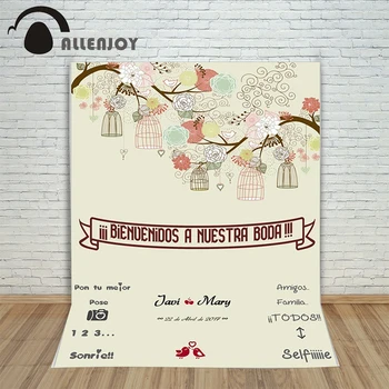 

Allenjoy DIY photocall wedding Background Custom wedding background bird photography romantic backdrops