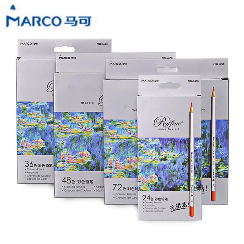 

Marco Raffine Fine Art colored pencils Drawing Sketches Plainting Colour Pencil School Supplies Secret Garde Pencil 72 Colors