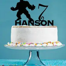 Пользовательское имя возраст акрил супергероя торт ко дню рождения топперы Baby Shower крещение Декорации для вечеринок