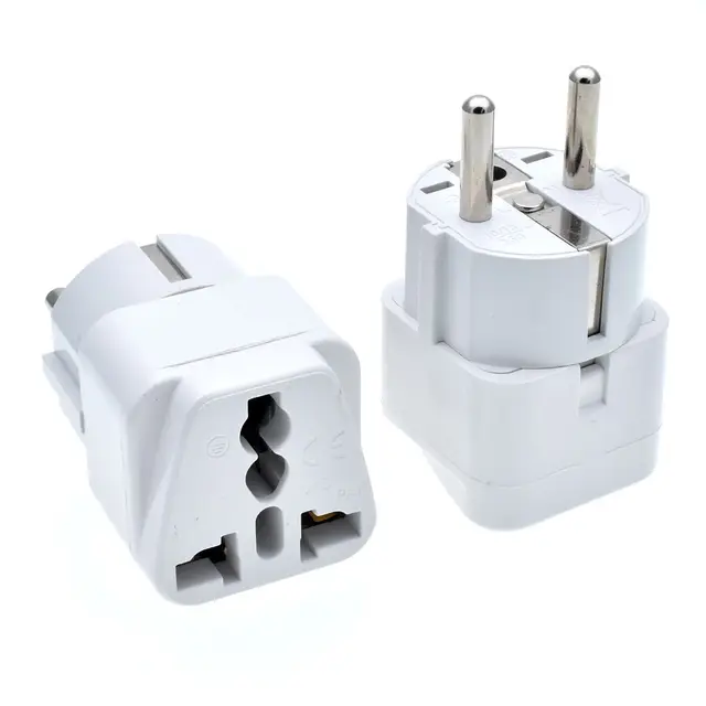 Us 6 45 14 Off Universal Eu Plug Adapter Travel Socket Extension Electric For Uk Cn Au To Ac Converter White 10pcs In