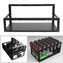 (Ship From UK)High Performance 6 GPU Mining Rig Steel Stackable Case Support Up To 6 GPU Open Air Frame Rack Bracket Black