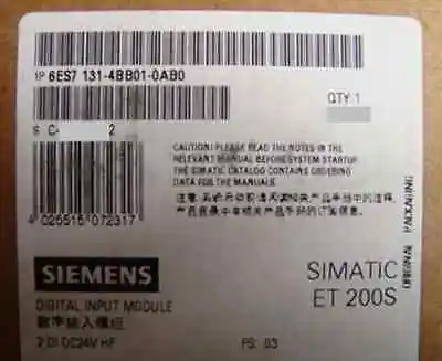 

DHL/EMS 2 Sets New In Box Original 6ES7131-4BB01-0AB0 Digital Input Module