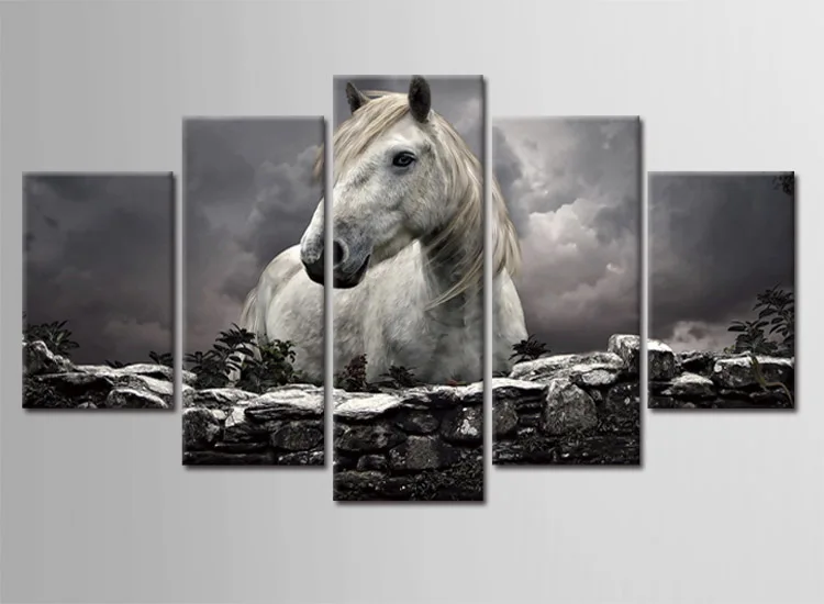 Wholesale 5 Piece Canvas Art Frame Pictures Painting Canvas Animal
