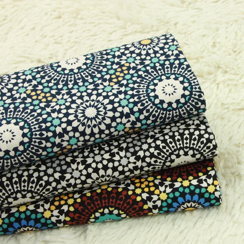 Половина двор тонкого хлопкового полотна хлопок в ретро-стиле с цветочным принтом ручной работы DIY одежды платье Детская одежда B97