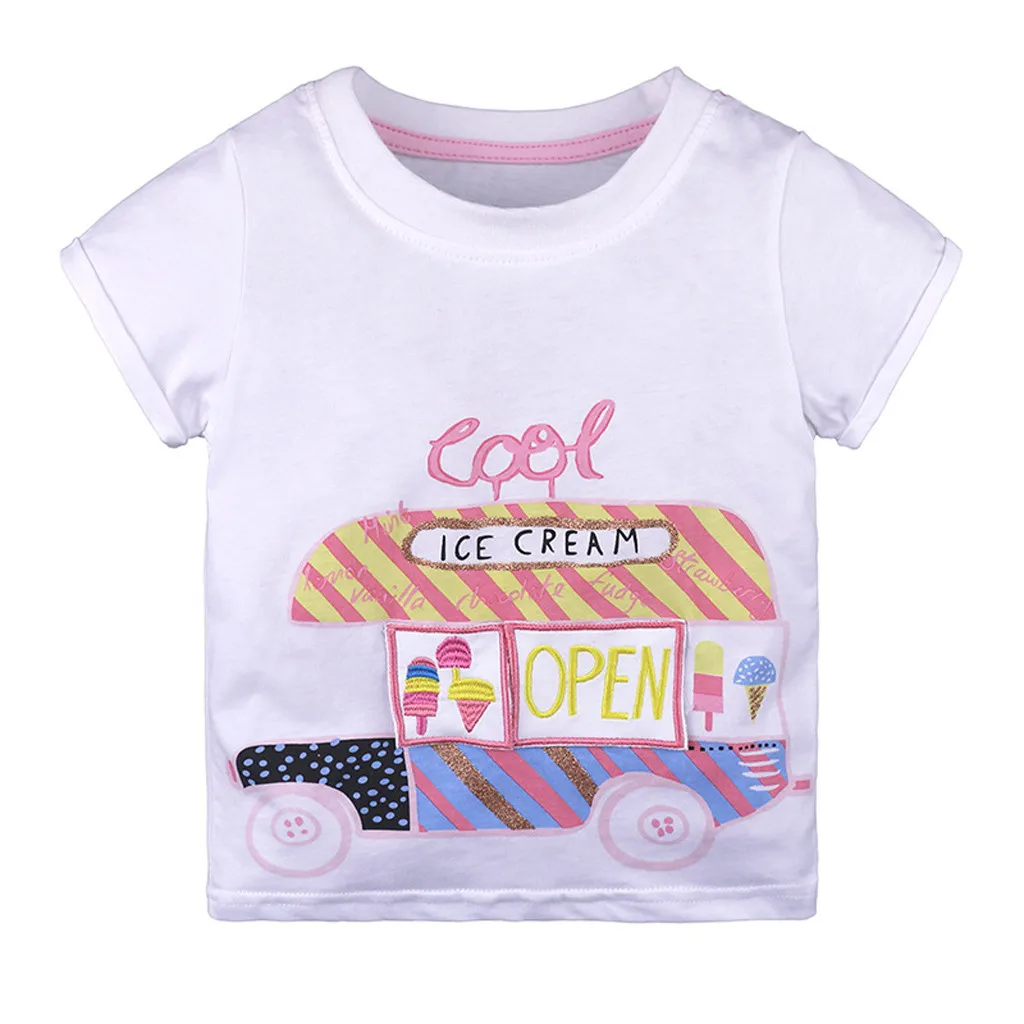 Летняя детская футболка; топы для маленьких мальчиков; хлопковые топы с короткими рукавами; детская полосатая блузка с рисунком автомобиля
