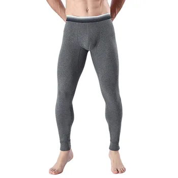 

Winter thermal underwear men long johns thermo pants comfy cotton sexy bulge leggings slim fit pant for man sleepwear low waist