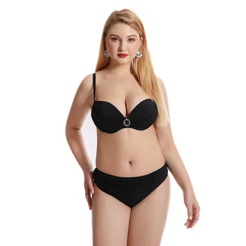 

2018 Sexy Bikini Women Swimsuit Push Up Swimwear Cross Bandage Halter Bikini Set Beach Bathing Suit Swim Wear 2XL-6XL