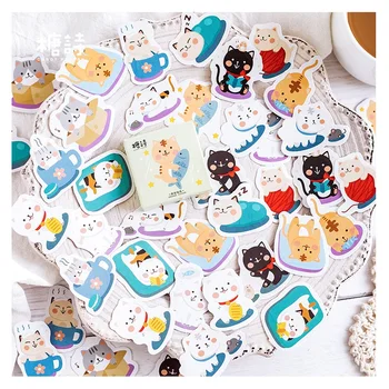 

45 Pcs/Set Lovely Meow Cat Mini Paper Sticker DIY Diary Scrapbooking Stickers Christmas Decoration