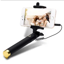 Складной мини селфи-палка проволочный штатив монопод селфи-палка кабель Выдвижная Встроенная селфи-палка для смартфона iPhone samsung