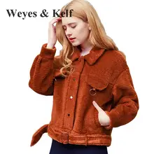 Weyes и кепф одноцветное Однобортный толстые Обувь на теплом меху зимняя куртка для Для женщин Весна длинным рукавом короткие бомбардировщик Пальто для будущих мам Для женщин