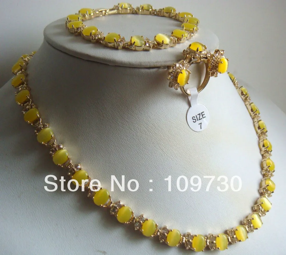 

FREE SHIPPING>>@> Jewelry 00515 10color-white/green/yellow/blue opal/jade/turquoise necklace bracelet ring EARRingS can choose N